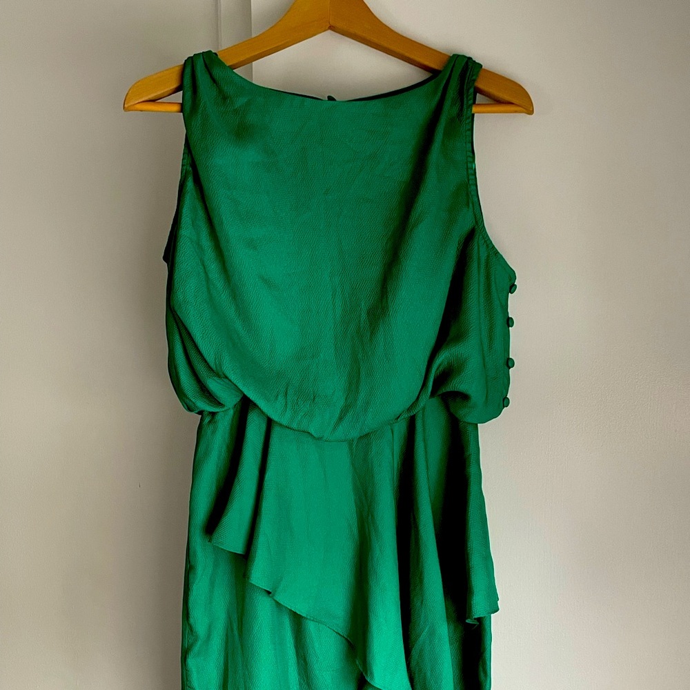 Ali Ro Peplum Green/Kelp cocktail dress size 0 NWT
